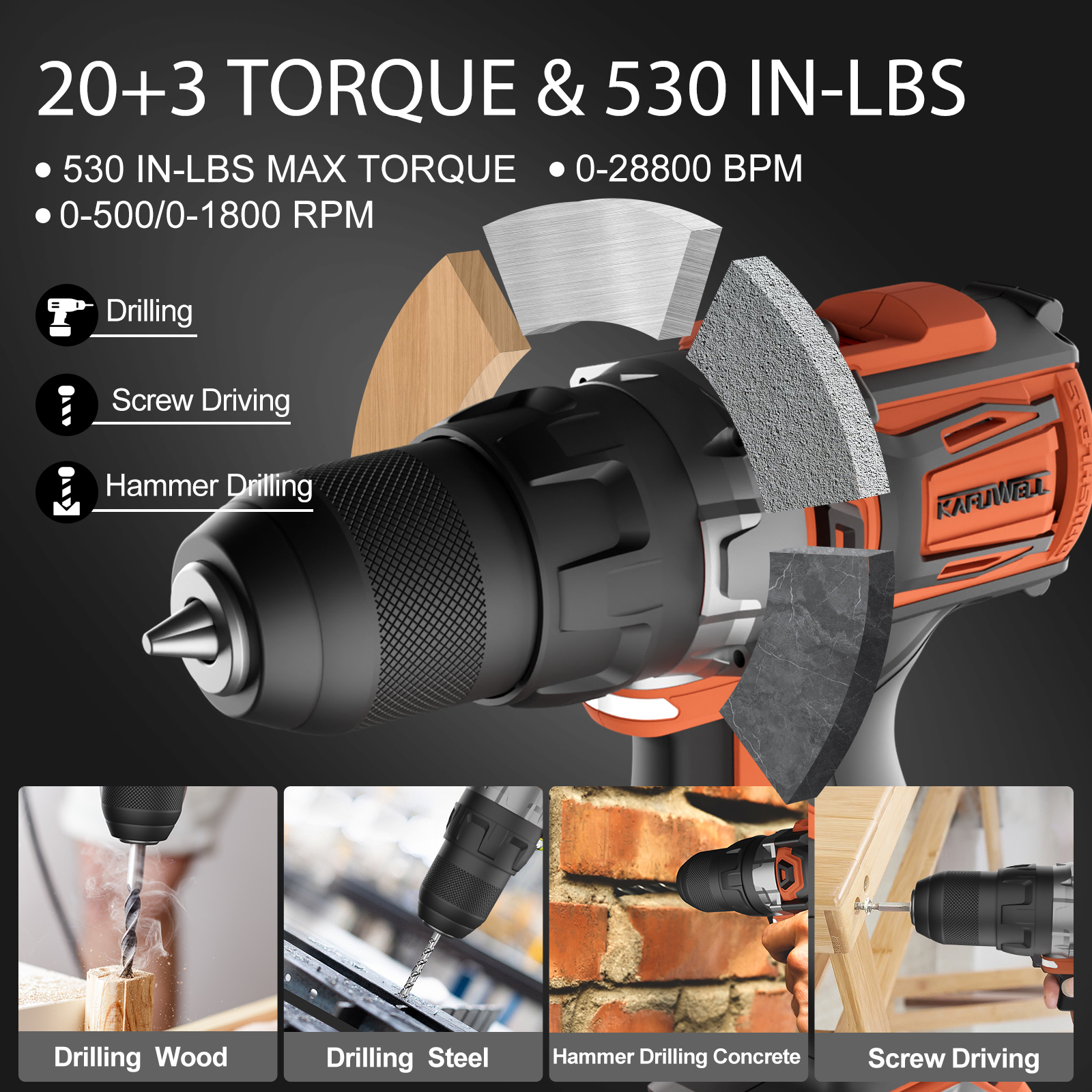 KAFUWELL PA4500-72H Cordless T - Combo Power Tools recension och pris