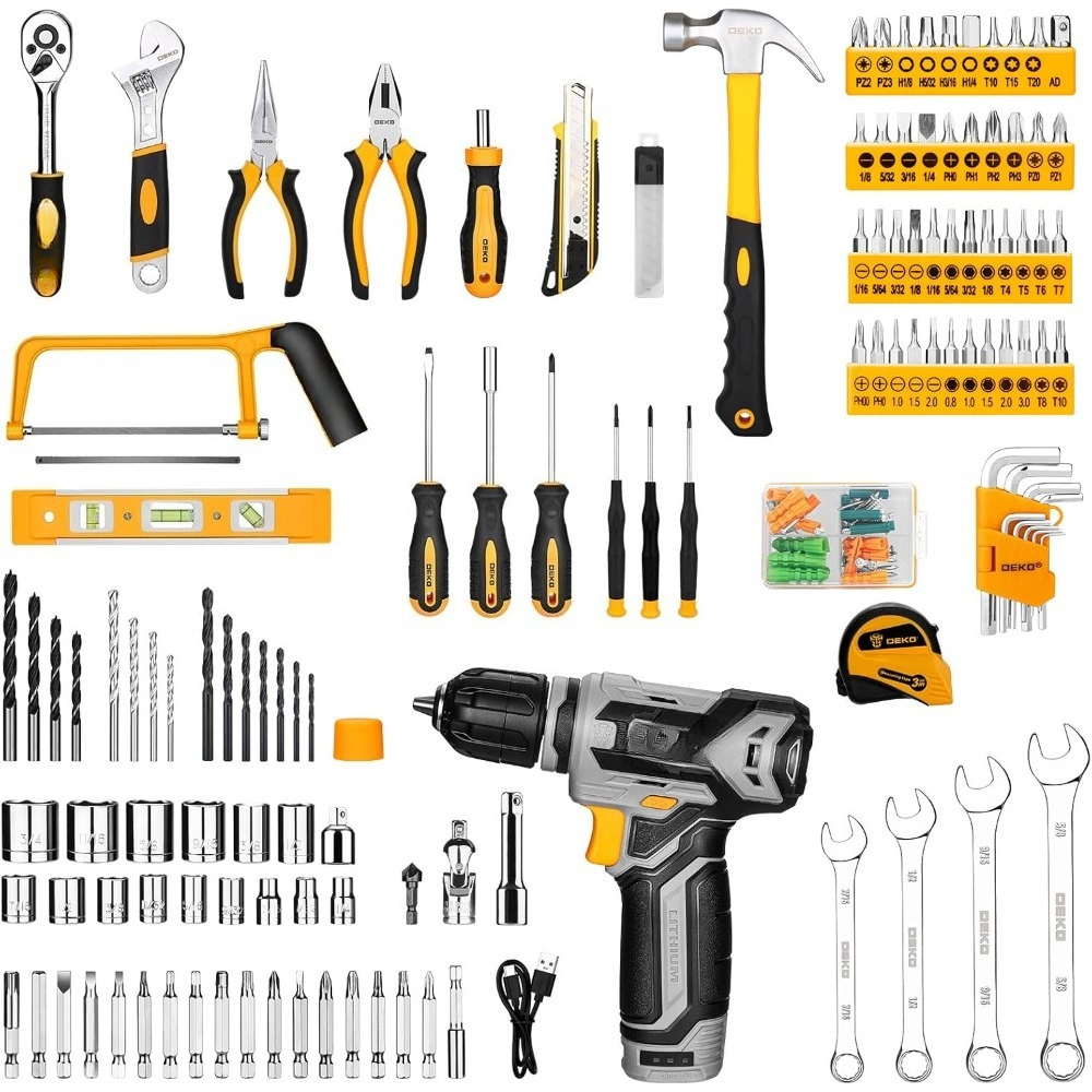 US Shipping Tool Kit Box Drill - Combo Power Tools recension och pris